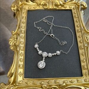 JCM Silver Necklace with Sparkling CZ Accents